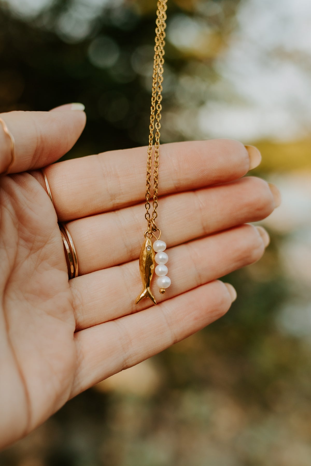 18" Bait & Pearl Necklace