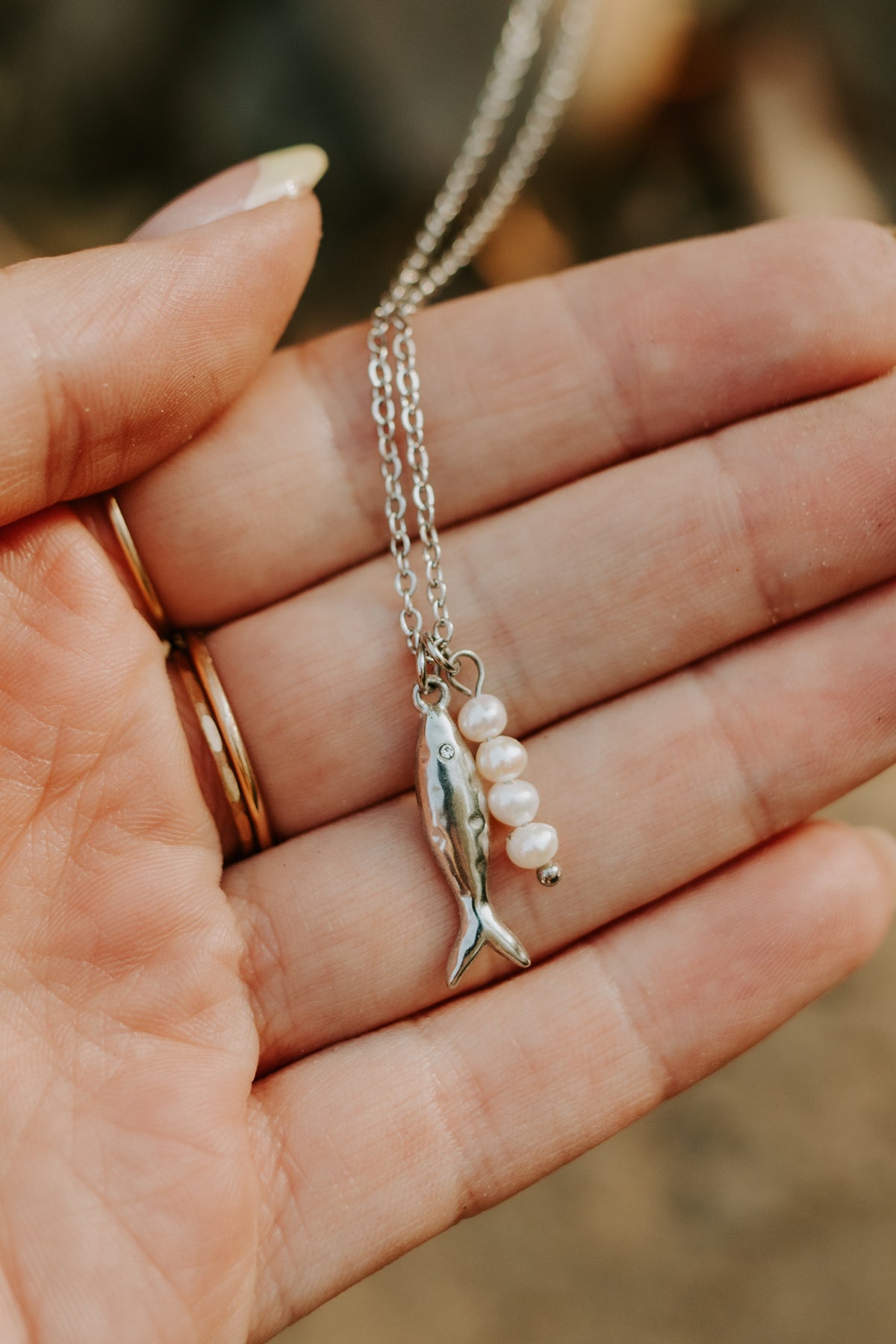 18" Bait & Pearl Necklace