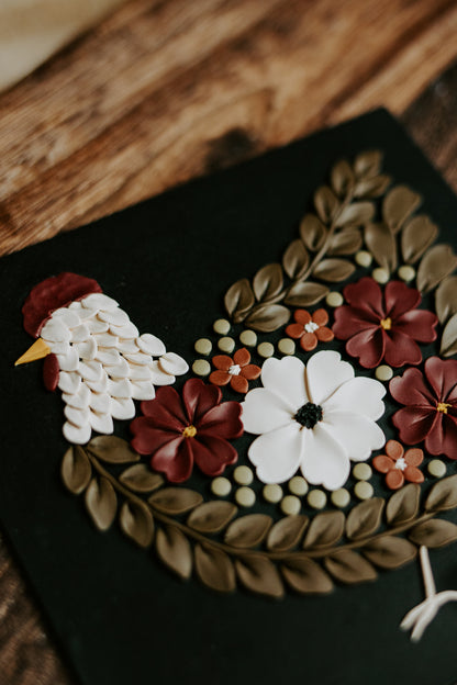 4x4” Unframed Floral Hen (PRE-ORDER)