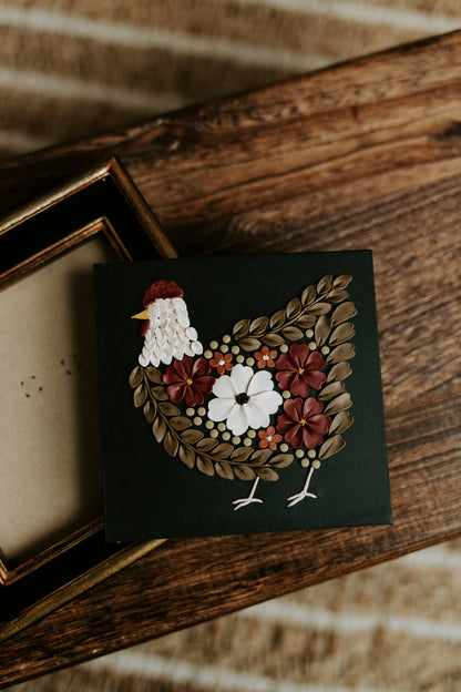 4x4” Unframed Floral Hen (PRE-ORDER)