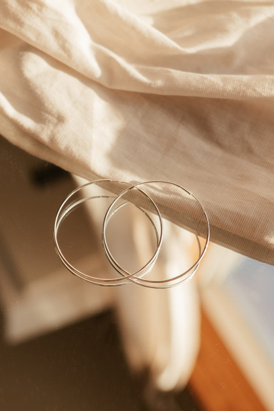 50mm Endless Hoops - .925 Sterling Silver