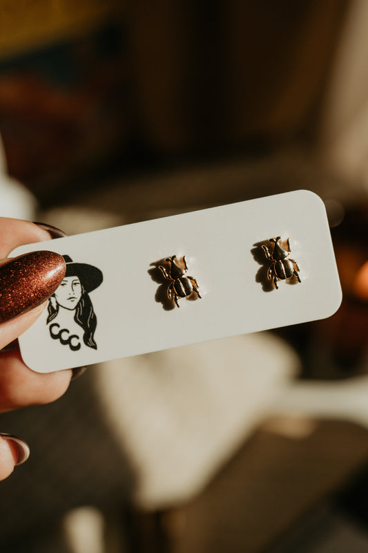 Gilded Beetle Studs