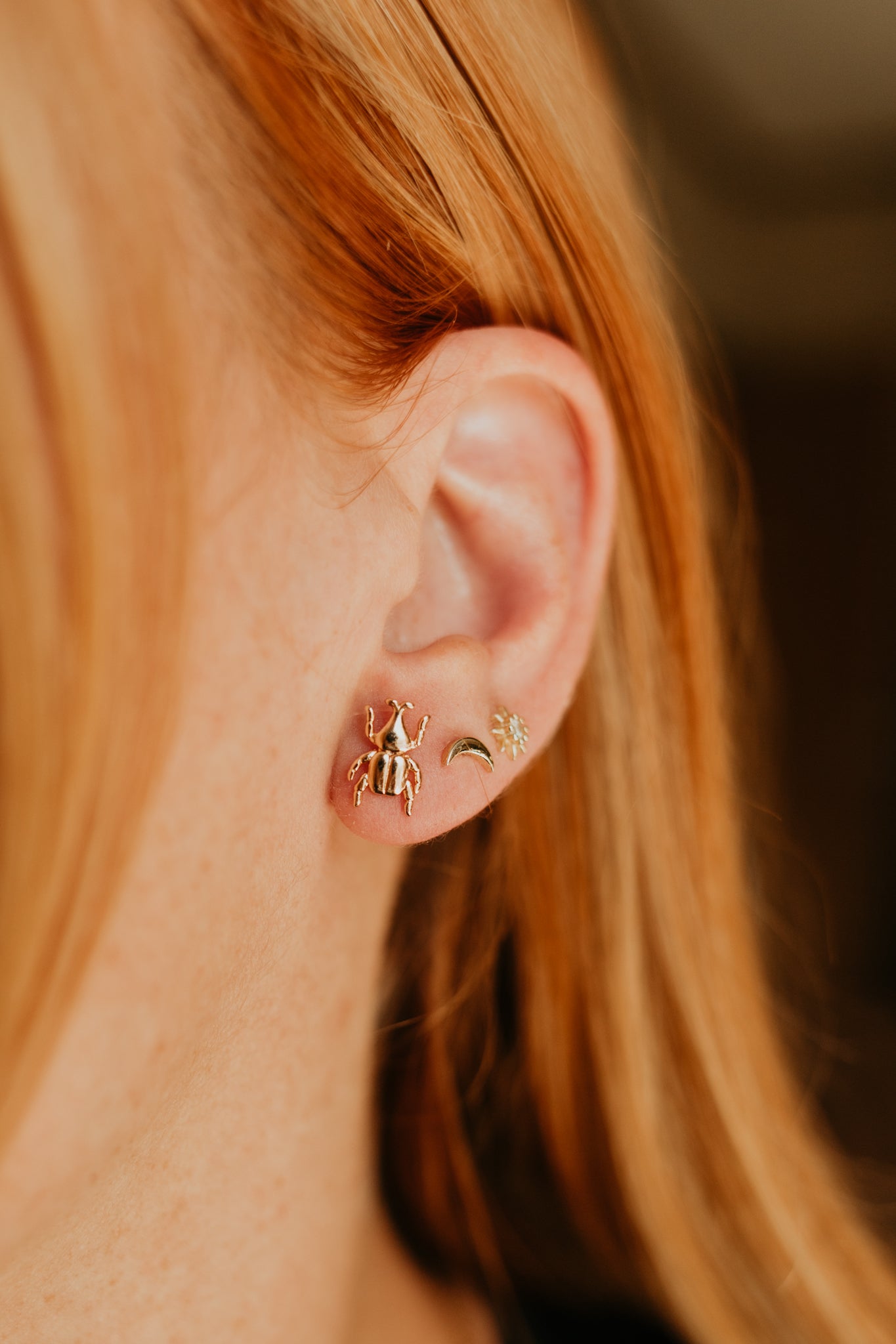 Gilded Beetle Studs