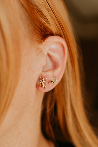 Gilded Beetle Studs