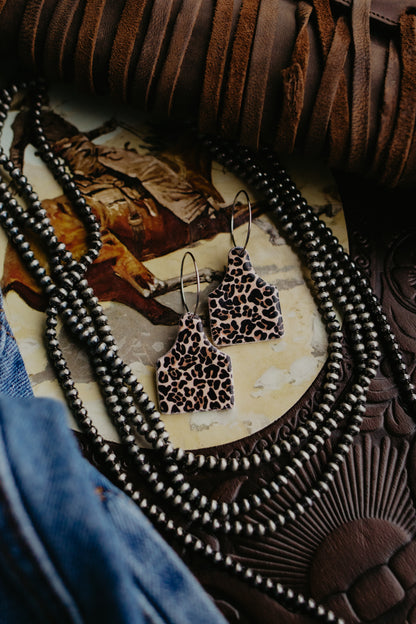 Leopard Ear Tag Hoops